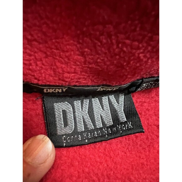 DKNY Spellout Sweater Quarter Zip Pullover | Red | Womens‎ Size Small - Picture 6 of 14